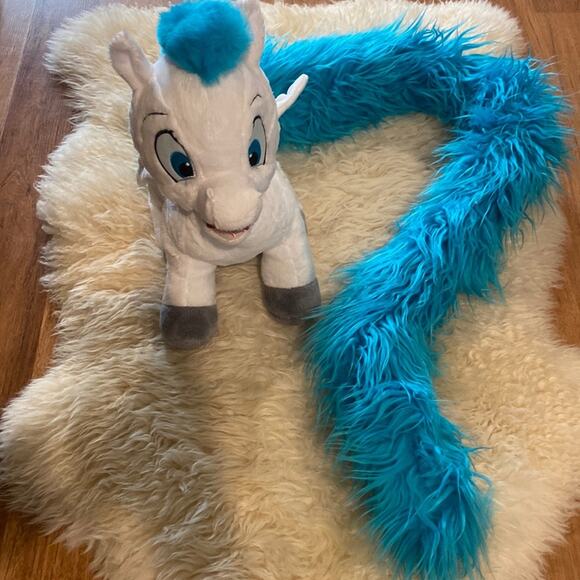 Disney Hercules Big Pegasus Plush Long Wrap Around Tail 12” Blue White Soft - Picture 1 of 9